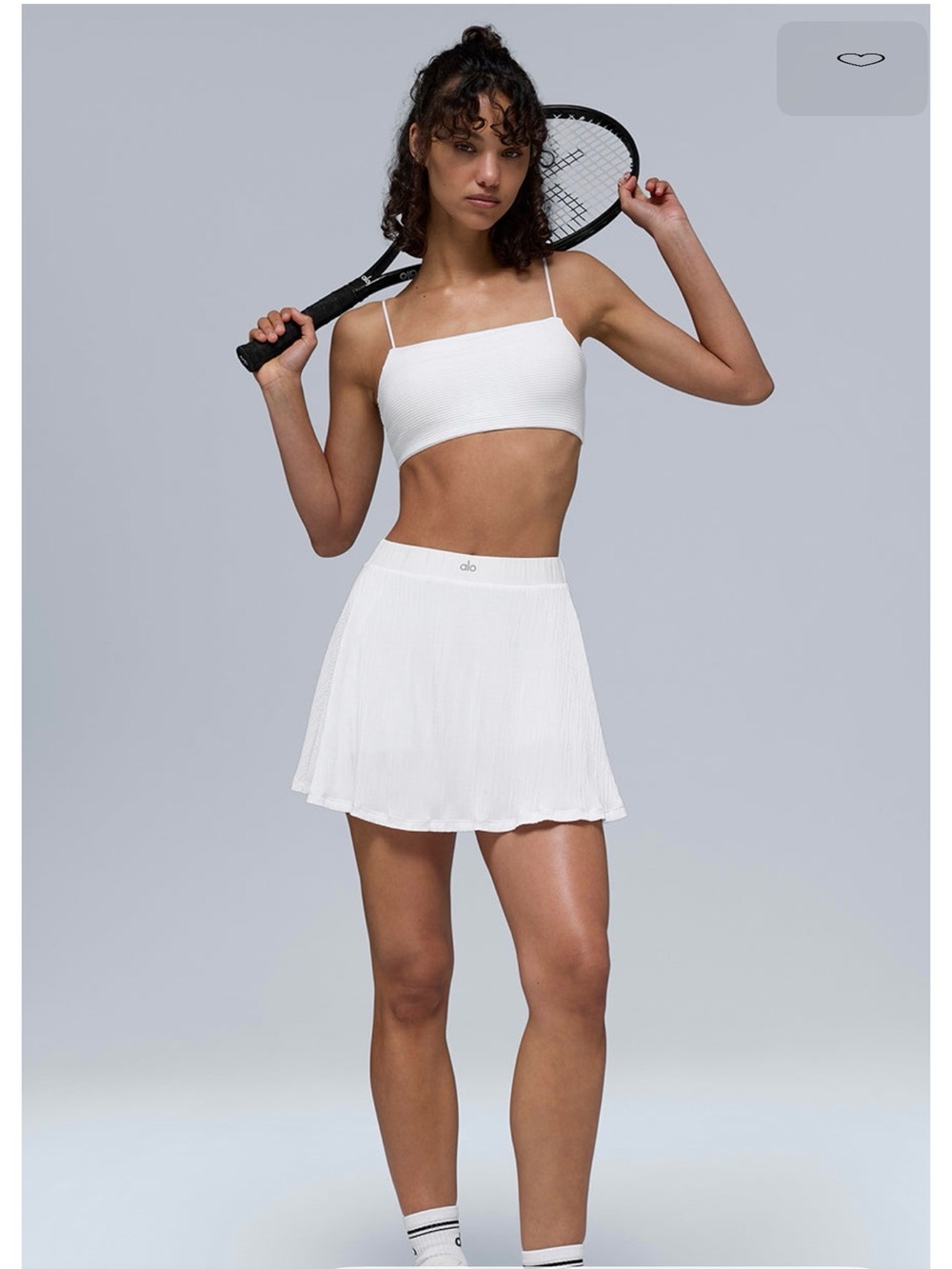 ALO Yoga White Pleated Circle Skirt